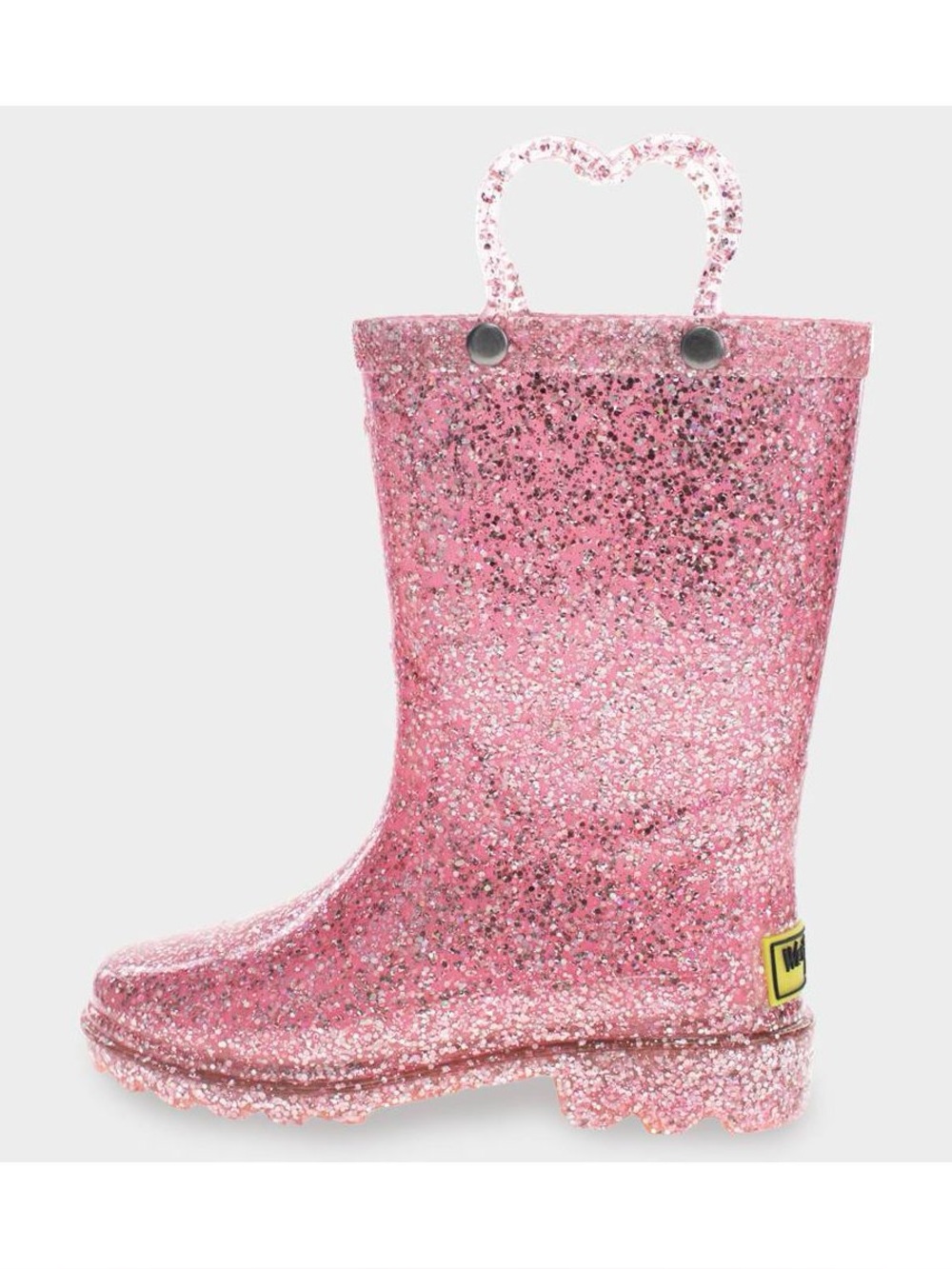 Western Chief Pink Glitter Kids Rain Boots with Heart Handle Size 9